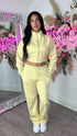 Kairo Straight Leg Zip Jacket Loungewear Set in Yellow