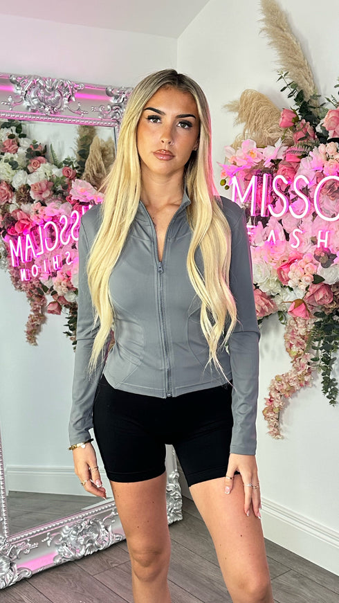 Lena Grey Activewear Zip Front Jacket