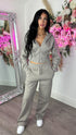 Corset Hoodie & Straight Leg Joggers in Dove Grey