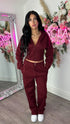 Corset Hoodie & Straight Leg Joggers in Wine