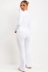 White Push Up Flare Trousers