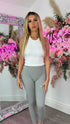 Haley Grey Ribbed Bum Lift Leggings