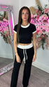Avery Black Contrast Trim Loungewear Set