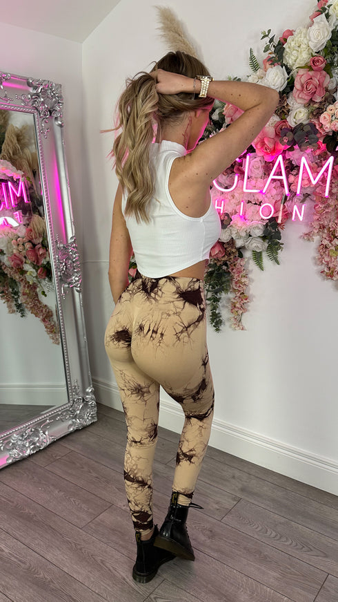 Kye Nude Tie Dye Ankle Length Leggings