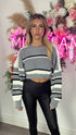 Leilani Grey Round Neck Stripe Jumper