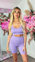 Abbie Purple Spaghetti Strap Crop Top and Shorts Set