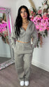 Corset Hoodie & Straight Leg Joggers in Dove Grey