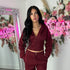 Corset Hoodie & Straight Leg Joggers in Wine