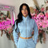 Kairo Straight Leg Zip Jacket Loungewear Set in Blue