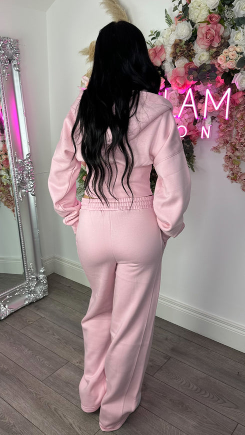 Corset Hoodie & Straight Leg Joggers in Pink
