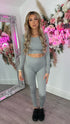 Myla Grey Long Sleeve Ribbed Contour Two Piece