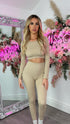 Luna Nude Long Sleeve Ribbed Activewear Set