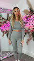 Luna Grey Long Sleeve Ribbed Activewear Set