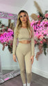 Luna Nude Long Sleeve Ribbed Activewear Set