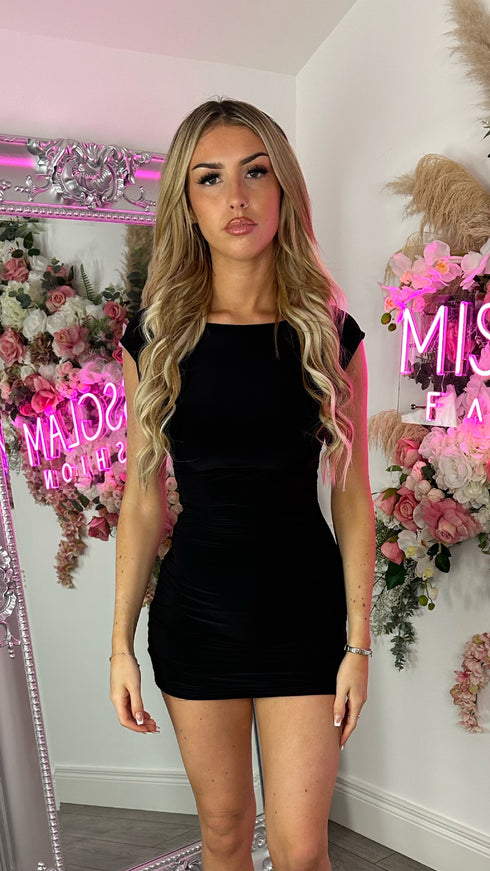 Estella Black Backless Dress