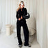 Long Sleeve Top And Trouser Loungewear Set Black
