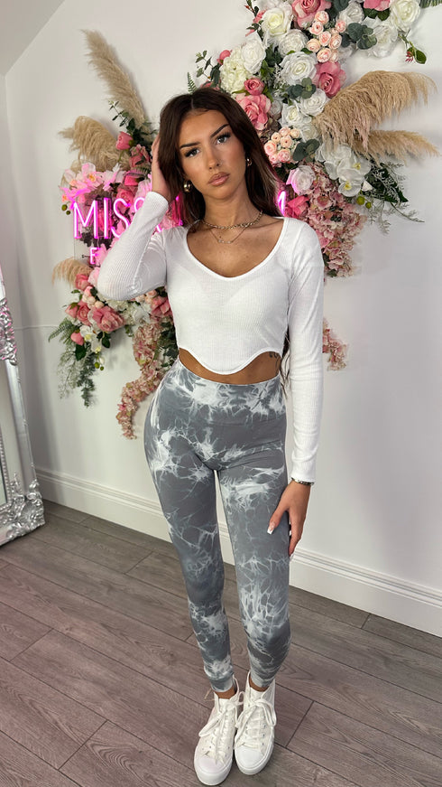 Kye Grey Tie Dye Ankle Length Leggings