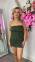 Rae Khaki Belted Boob Tube Cargo Playsuit