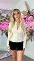 Lena Cream Activewear Zip Front Jacket