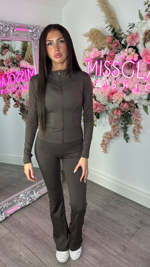 Brown Active Zip Top Jacket