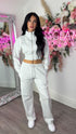 Kairo Straight Leg Zip Jacket Loungewear Set in Bleach Grey