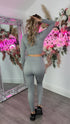 Myla Grey Long Sleeve Ribbed Contour Two Piece