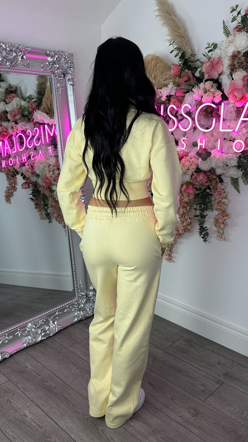 Kairo Straight Leg Zip Jacket Loungewear Set in Yellow