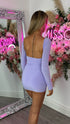 Mia Lilac Long Sleeve Backless Mini Dress