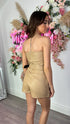 Nora Nude Leather Look Belted Skort Playsuit
