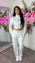 Kairo Straight Leg Zip Jacket Loungewear Set in Bleach Grey