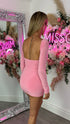 Mia Pink Long Sleeve Backless Mini Dress