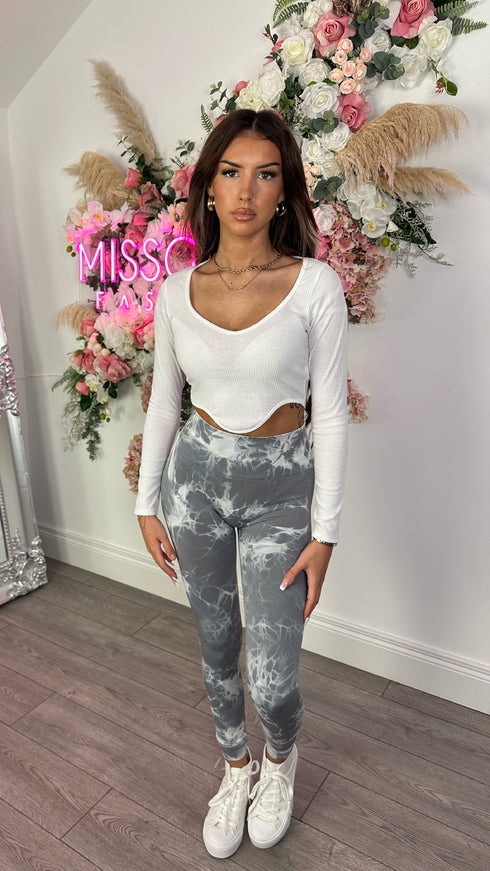 Kye Grey Tie Dye Ankle Length Leggings
