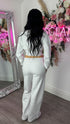 Kairo Straight Leg Zip Jacket Loungewear Set in Bleach Grey