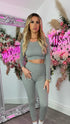 Luna Grey Long Sleeve Ribbed Activewear Set