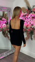 Mia Black Long Sleeve Backless Mini Dress