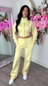 Kairo Straight Leg Zip Jacket Loungewear Set in Yellow