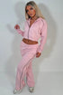 Cropped Hoodie & Jogger Set in Pink