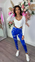 Kye Blue Tie Dye Ankle Length Leggings