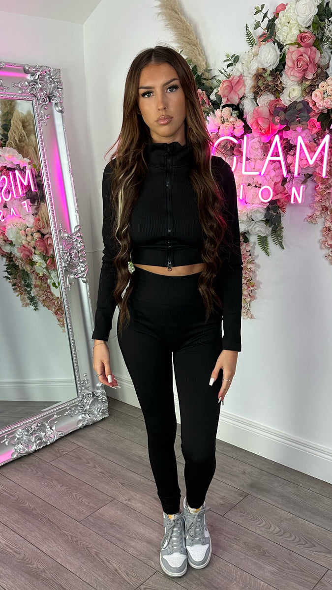 Chloe Black 2 Piece Activewear Set MissGlamFashion