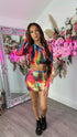 Indy Multicolour Long Sleeve Knot Detail Two Piece