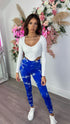 Kye Blue Tie Dye Ankle Length Leggings