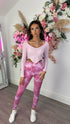 Kye Pink Tie Dye Ankle Length Leggings