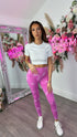 Kye Bubblegum Pink Tie Dye Ankle Length Leggings